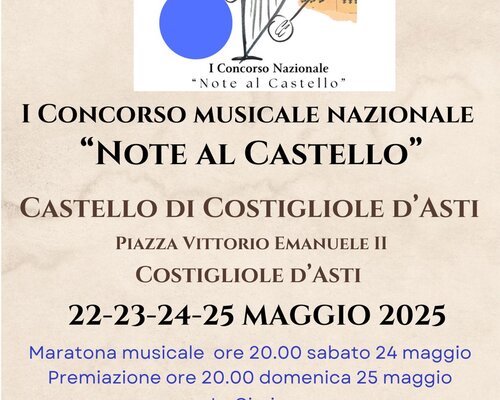 1° Concorso Musicale Nazionale "Note al Castello" - Costigliole d'Asti (AT)