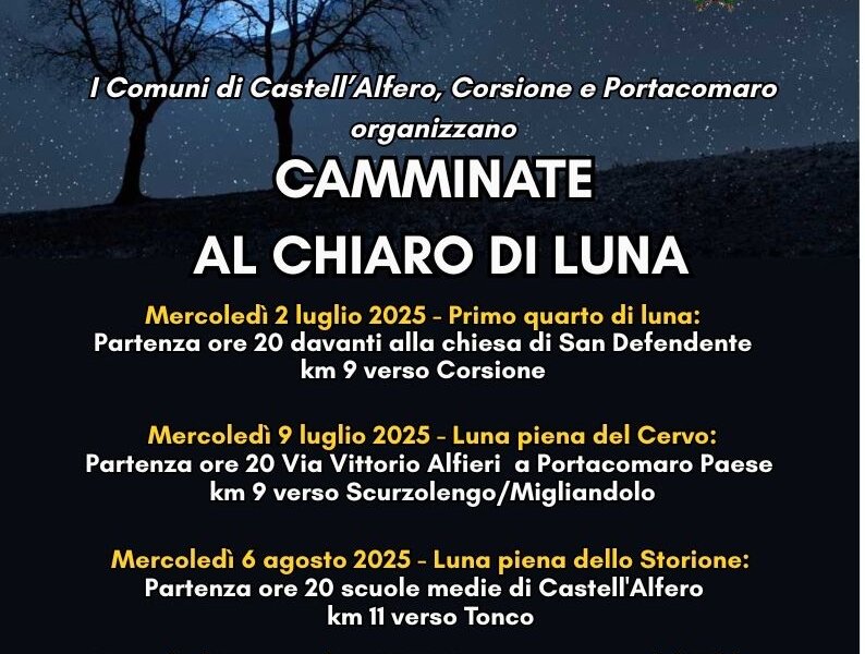 Camminate al chiaro di luna - Castell'Alfero (AT)