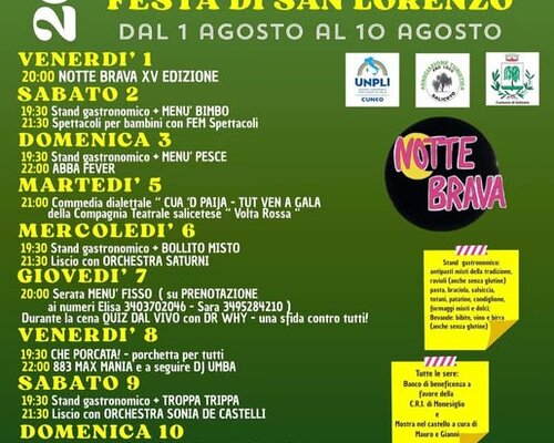 Festa di San Lorenzo - Saliceto (CN)