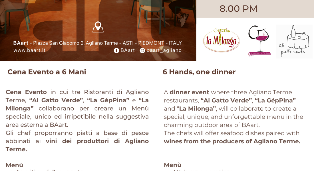 Cena evento a 6 mani - Agliano Terme (AT)