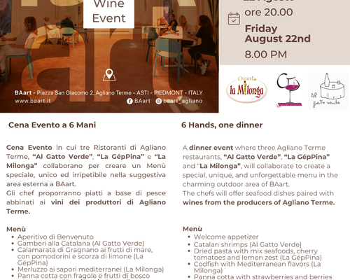 Cena evento a 6 mani - Agliano Terme (AT)