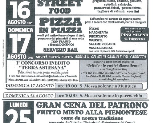 Festa patronale San Bartolomeo - Frazione Vascagliana - San Damiano d'Asti (AT)
