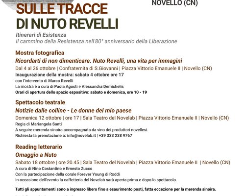 Mostra "Sulle tracce di Nuto Revelli" - Novello (CN)