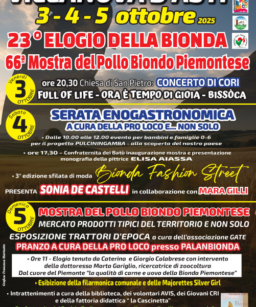 23° ELOGIO DELLA BIONDA e 66^ Mostra del Pollo Biondo Piemontese - Villanova d'Asti (AT)