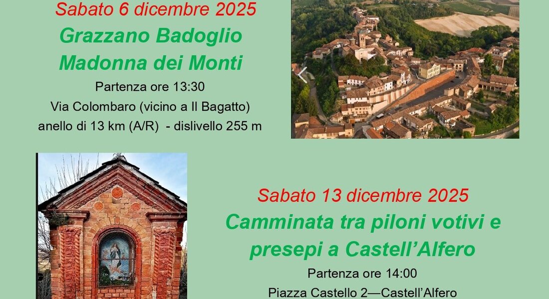 Camminate di dicembre - Castell'Alfero (AT)