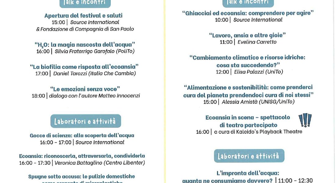 "Artemisia" - Il Festival per l'Acqua, l'Ecoansia e l'Azione - Alba (CN)