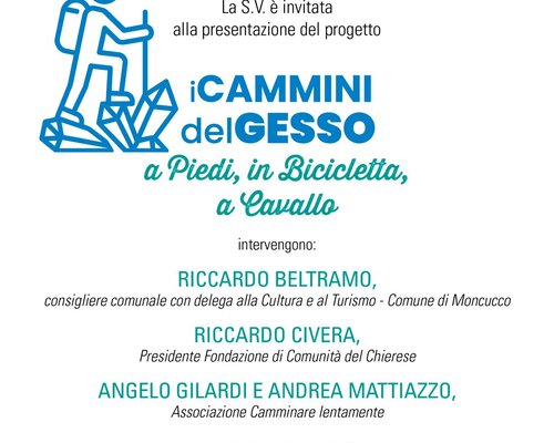 Presentazione progetto "I CAMMINI DEL GESSO" - Moncucco Torinese
