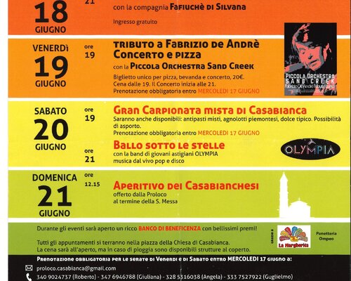 Festa Patronale fraz . Casabianca - Asti