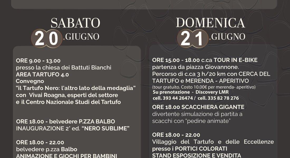 Nero Sublime - Fiera del Tartufo Nero estivo - Castagnole delle Lanze
