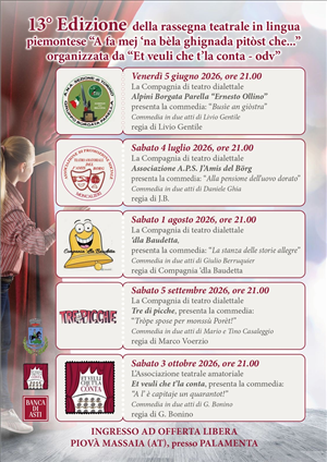 Rassegna teatrale "A fa mej na bela ghignada pitost che..." - Piovà Massaia