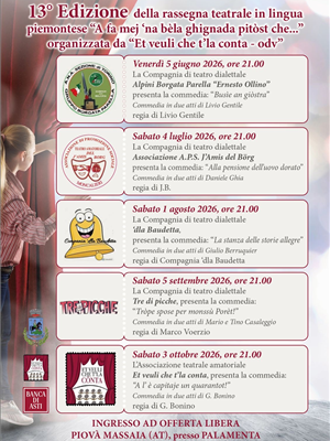 Rassegna teatrale "A fa mej na bela ghignada pitost che..." - Piovà Massaia