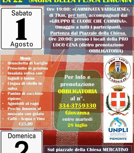 Variglie in Festa e Sagra della Pesca "limunin" - Asti fraz. Variglie