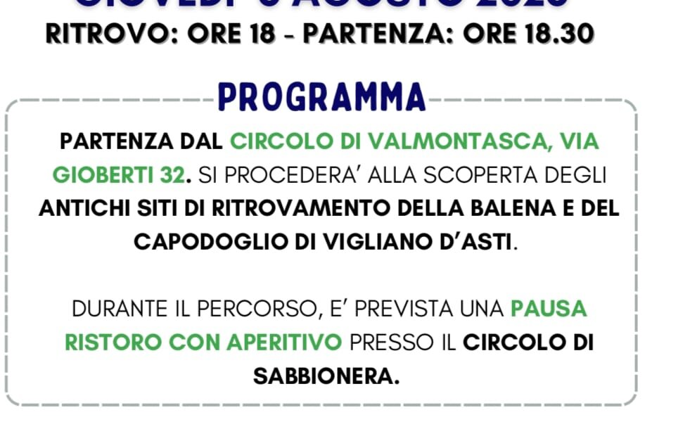 Alla scoperta delle Balene: camminata tra vigne e colline - Vigliano d'Asti (AT)