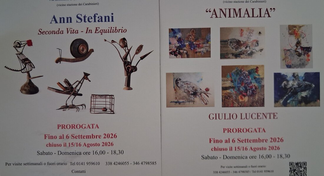 Mostra "Animalia" Ann Stefani e "Seconda Vita - In Equilibrio" Giorgio Lucente - Mombercelli 