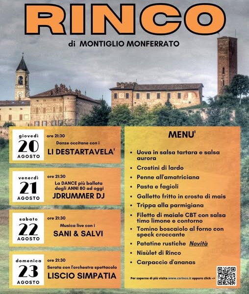 Festa Patronale 2026 - Rinco -fraz. di Montiglio Monferrato