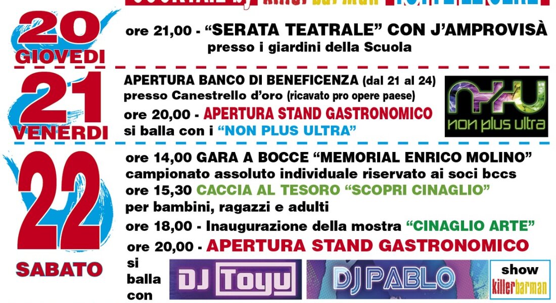 Festa Patronale di Cinaglio... Cinaglio Arte... e Catasto Miniato - Cinaglio 